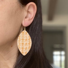 Load image into Gallery viewer, Neutral Mustard Chevron Cork Earring (additional styles available)