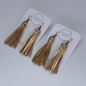 Gold and Rose Gold Metallic Leather Tassels