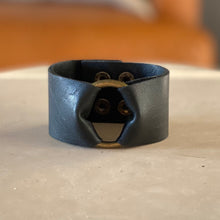 Load image into Gallery viewer, Rustic Oil Tanned Black Leather Cuff