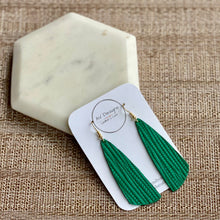 Load image into Gallery viewer, Green Palm Leather Earrings (additional styles available)