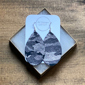 Camouflage Leather Earrings (additional styles available)
