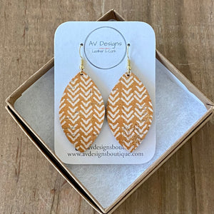 Neutral Mustard Chevron Cork Earring (additional styles available)
