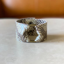 Load image into Gallery viewer, Snakeskin Leather Wide Cuff