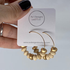 Ava Hoops in Natural and Gold Wood