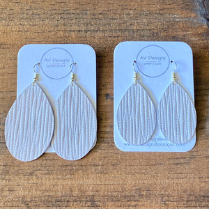 Soft White Palm Leather Earrings (additional styles available)