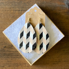 Load image into Gallery viewer, Black and Tan Lattice Cork Earrings (additional styles)