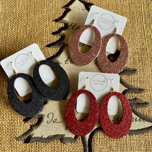 Holiday Shimmer Oval Hoops