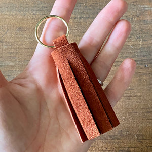 Suede Leather Tassel Keychains