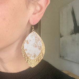 Gold Windsor Leather Earring