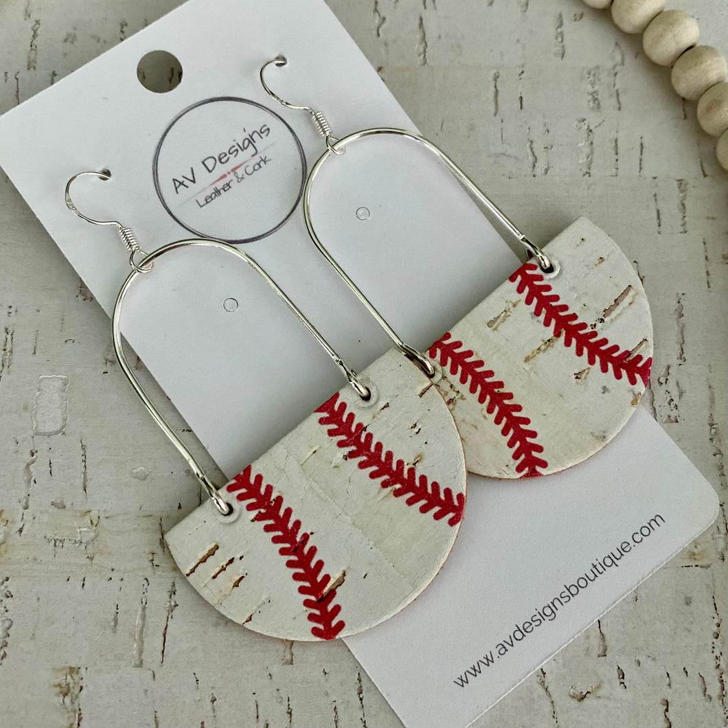 Baseball + Softball Cork Earrings