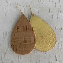 Load image into Gallery viewer, Gold Backed Cork Teardrop