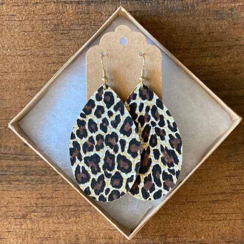 Chocolate Leopard Leather Earring