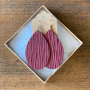 Burgundy Palm Leather Earring (additional styles available)
