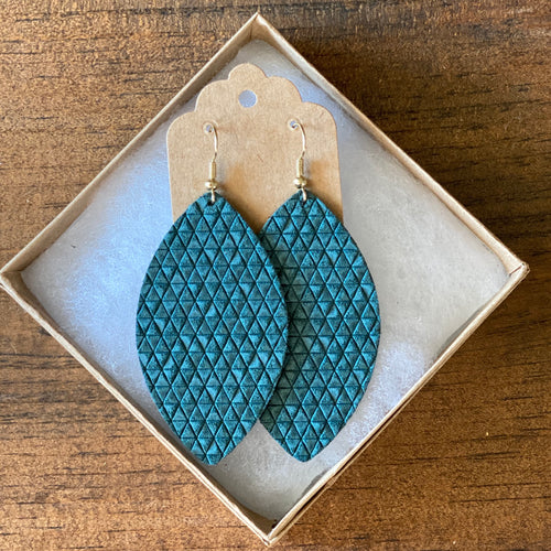 Sage Triangle Leather Earrings (additional styles available)