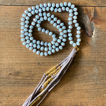 Load image into Gallery viewer, Grey Suede Tassel Necklace