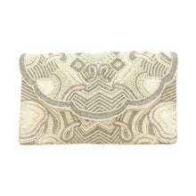 Load image into Gallery viewer, Scalloped Beaded Champaign Clutch