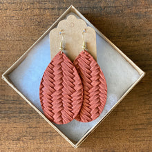 Load image into Gallery viewer, Braided Rust Leather Earring (additional styles available)