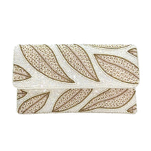 Load image into Gallery viewer, Willow Leaves Cream Sequins Bead Clutch