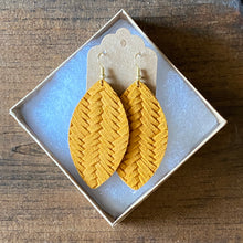 Load image into Gallery viewer, Mustard Braided Leather Earring (additional styles available)
