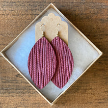 Load image into Gallery viewer, Burgundy Palm Leather Earring (additional styles available)