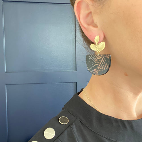Smokey Palm Acrylic Earring