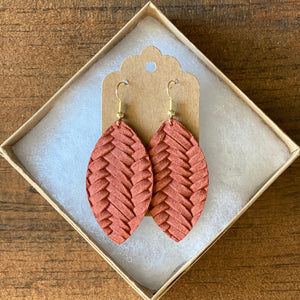 Braided Rust Leather Earring (additional styles available)