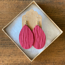 Load image into Gallery viewer, Cranberry Palm Leather Earring (additional styles available)