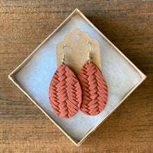 Load image into Gallery viewer, Braided Rust Leather Earring (additional styles available)