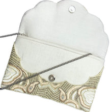 Load image into Gallery viewer, Scalloped Beaded Champaign Clutch