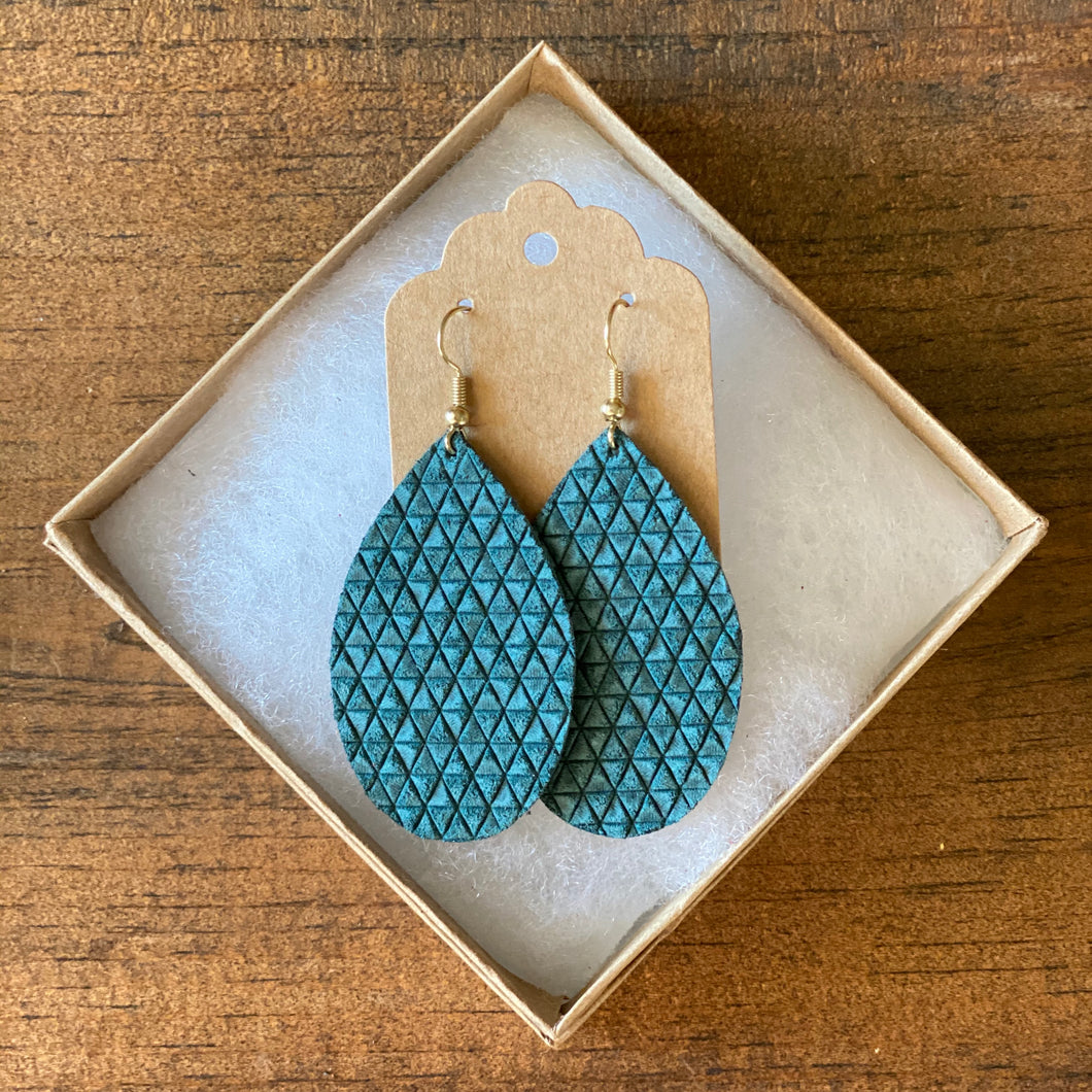 Sage Triangle Leather Earrings (additional styles available)