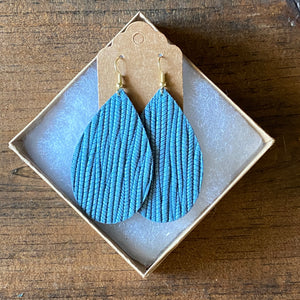 Denim Blue Palm Leather Earring (additional styles available)