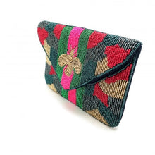 Load image into Gallery viewer, Mini BEE-You Striped Camo Beaded Clutch