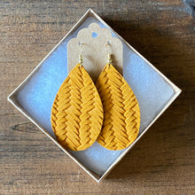 Load image into Gallery viewer, Mustard Braided Leather Earring (additional styles available)