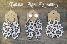 Load image into Gallery viewer, Caramel Mini Leopard Leather Earrings (additional styles)
