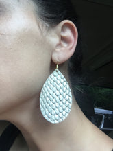 Load image into Gallery viewer, Platinum Cobra Leather Earring