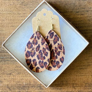 Leopard Cork Earrings (additional styles)