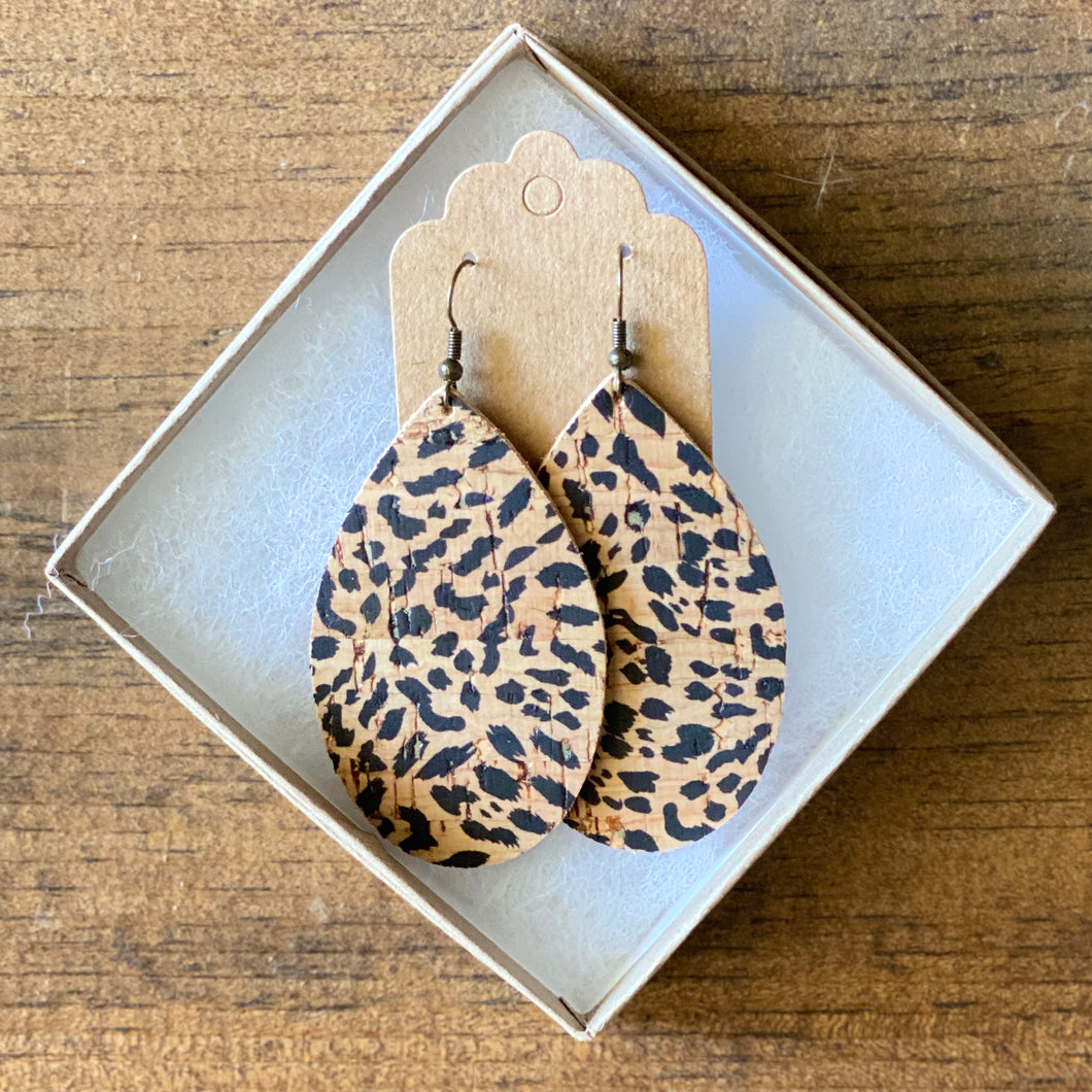 Cheetah Cork Earrings (additional styles)