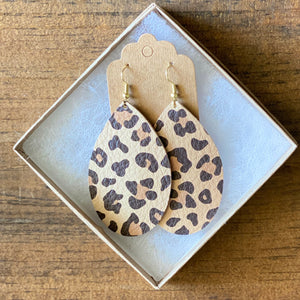 Caramel Mini Leopard Leather Earrings (additional styles)