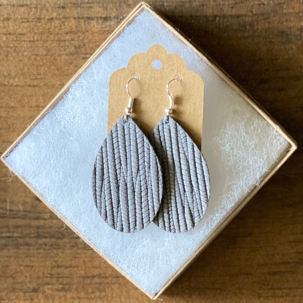 Grey Palm Leather Earrings (additional styles)