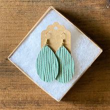 Load image into Gallery viewer, Mint Palm Leather Earrings (additional styles)