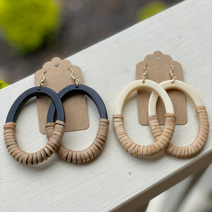 Rattan Wrapped Statement Hoops