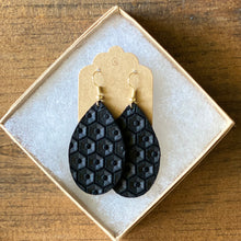 Load image into Gallery viewer, Black Honeycomb Leather Earrings (additional styles)