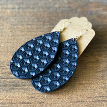 Load image into Gallery viewer, Black Honeycomb Leather Earrings (additional styles)