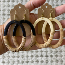 Load image into Gallery viewer, Rattan Wrapped Statement Hoops