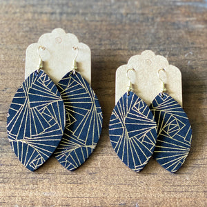Black and Gold Art Deco Earrings