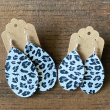 Load image into Gallery viewer, Snow Leopard Leather Earrings (additional styles)