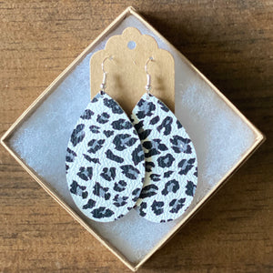 Snow Leopard Leather Earrings (additional styles)