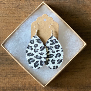 Snow Leopard Leather Earrings (additional styles)