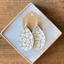Load image into Gallery viewer, Silver and White Crackle Leather Earrings (additional styles)