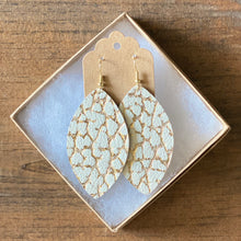Load image into Gallery viewer, Gold and White Crackle Leather Earrings (additional styles)